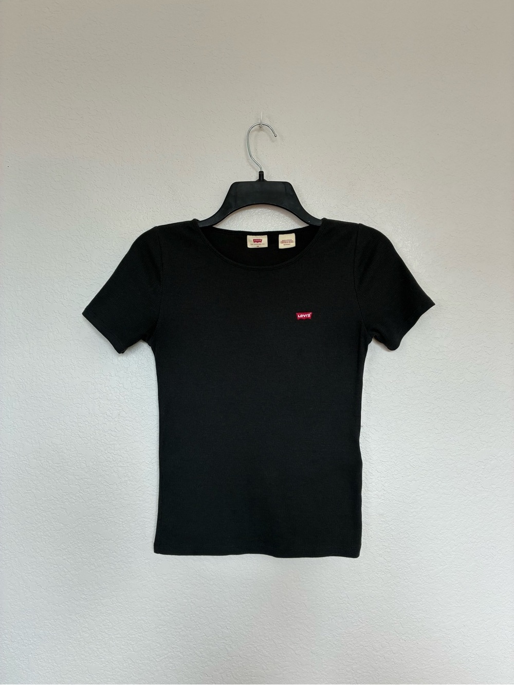 Levi’s Black Ribbed Stretch Logo Tee XS